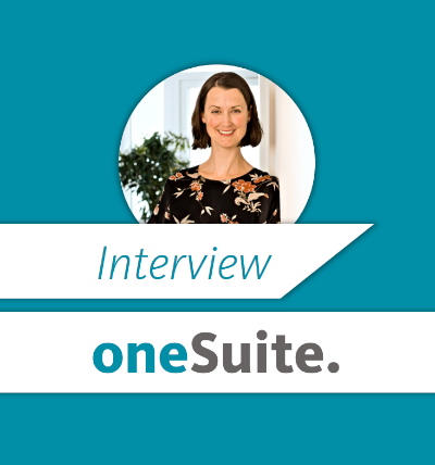 oneSuite Interview Sylvia Schumacher; Schriftzug und Bild von Sylvia Schumacher