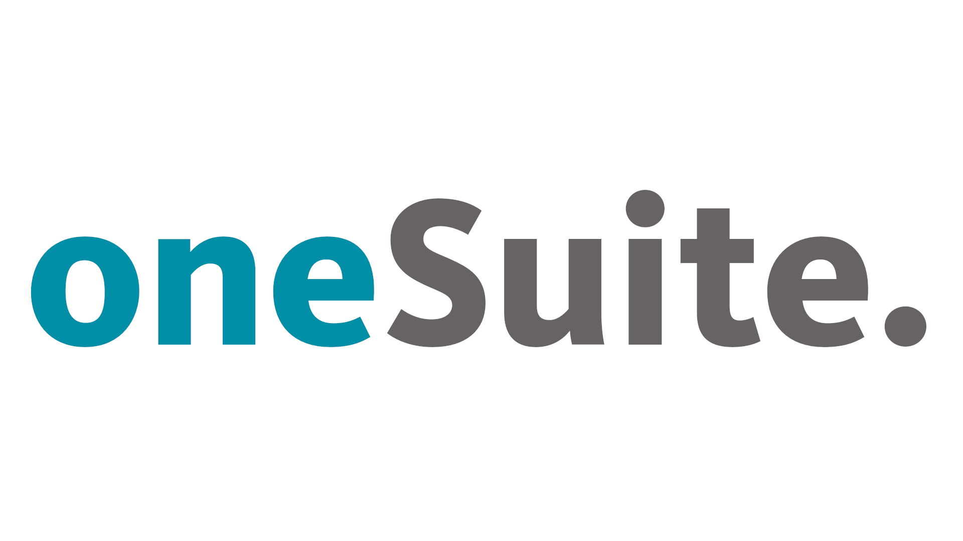 oneSuite; Lettering in gray and teal